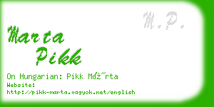 marta pikk business card